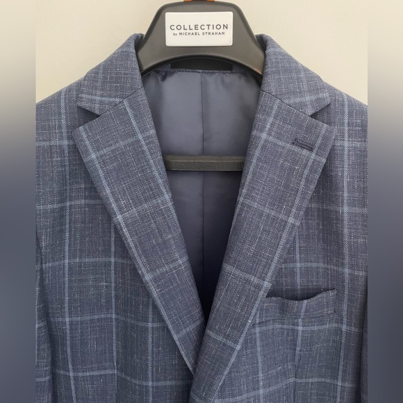 Collection by Michael Strahan | Blue Windowpane Suit Jacket for Boys | Size 14 - Picture 3 of 11